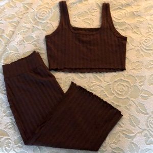 Aerie Ribbed Knit Skirt and Tank Set Large